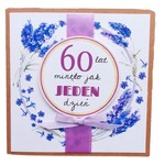 Karnet KW Ręcznie robiony 60 Urodziny lawenda