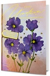 Karnet HM-200 Urodziny, akwarela, fioletowe kwiaty HM-200-2693