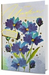 Karnet HM-200 Urodziny, akwarela, niebieskie kwiaty HM-200-2694