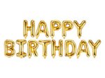 Balon foliowy napis Happy Birthday, 340x35cm, złoty