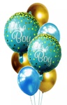 Balony It"s a Boy! niebieskie i złote BCS-617- 7 szt.