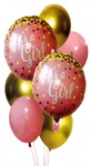 Balony It"s a Girl! różowe i złote BCS-617- 7 szt.