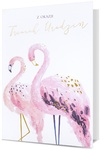 Karnet HM-200 Urodziny, malowane, flamingi HM200-2548