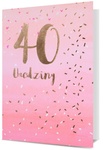 Karnet HM-200 40 Urodziny, neon, różowe HM200-2556