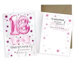 Karnet 18 Urodziny - osiemnastka prawdziwej damy DKP-001 (14x19cm)