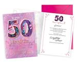 Karnet 50 Urodziny damskie DKP-023 (14x19cm)