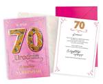 Karnet 70 Urodziny damskie DKP-027 (14x19cm)