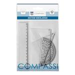 Zestaw geometryczny Compassi 4 elem z linijką 15cm