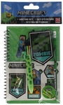 Zestaw kołozeszyt + długopis automatyczny 6 kolorów + ołówek + notes + gumka Minecraft
