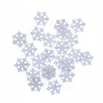 Śnieżynki z brokatem 2,4 cm, 24 szt. białe