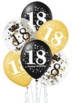 Zestaw balonów 18 urodziny z konfetti 12 cali 6szt