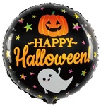 Balon foliowy okrągły Happy Halloween dynia duszek 45cm