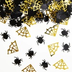Konfetti foliowe Halloween Pająki i pajęczyny złoto-czarne 15g