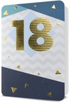 Karnet B6 HM-200 18 Urodziny niebieskie, złocone HM-200-2539