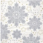 Serwetki BN Lunch Tete a Tete Snowflakes silver 33x33 20szt./op.