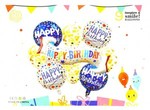 Balony foliowe Happy Birthday 9szt, mix