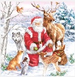 Serwetki Lunch Maki BN - Santa & Animals SLGW021601
