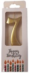 Świeczka urodzinowa cyfra "7" złota metalizowana 5cm