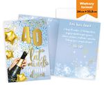 Karnet MEGA 40 Urodziny, szampan, prestige P-034 (25x35,3cm)