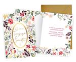 Karnet Serdeczne życzenia, kwiaty, brokat PR-473