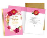 Karnet Serdeczne życzenia, kwiaty, brokat PR-484