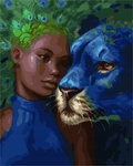 Malowanie po numerach - Niebieska pantera 40 x 50 cm