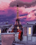 Malowanie po numerach - Francuski zachód słońca 40 x 50 cm