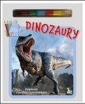 Książeczki z puzzlami, kolorowanka i kredkami. Dinozaury