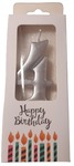 Świeczka urodzinowa cyfra "4" srebrna metalizowana 5cm