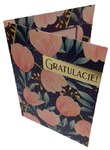 Karnet Gratulacje, kwiaty, brokat PR-481