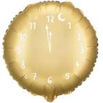 Balon foliowy Zegar, 45cm, złoty