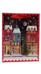 Torebka ozdobna świąteczna, kolorowe domki 23x18x10cm W-26 S