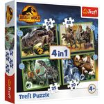 Puzzle 4w1 Groźne dinozaury