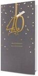 Karnet HM-100 40 Urodziny szare, złota cyfra HM-100-1101
