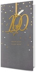 Karnet HM-100 100 Urodziny szare, złota cyfra HM-100-1107