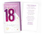 Karnet PM 18 Urodziny, różowe holo PM-277
