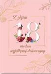 Karnet B6 18 urodziny damskie, różowe velvet V19