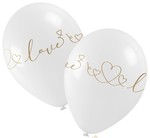 Balony dekoracyjne złoty nadruk Love 5 szt