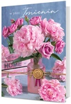 Karnet B6 Imieniny - różowe piwonie i róże K.B6-1998