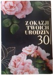 Karnet B6 30 Urodziny, róże silver TS132