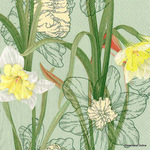 Serwetka Lunch Narcissus on Sage Background SDWI006901