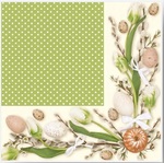 Serwetka Wielkanoc lunch - Green Frame with Easter Motifs SLWL010601