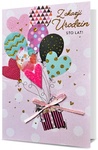 Karnet B6 HM-200 Urodziny różowe, balony HM-200-2644