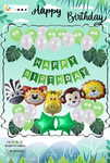 Zestaw Urodzinowy zwierzątka, dżungla: Balony 36 szt. + baner Happy Birthday + sztuczne liście