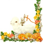 Serwetki Daisy Wielkanoc lunch - Lamb & Easter Palm-White SDWL001001