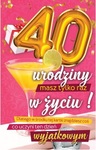 Karnet 40 Urodziny damskie z naklejką na butelkę JCX070