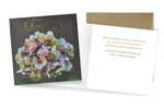 Karnet kwadrat Urodziny, malowane kwiaty, hortensja QRP-007