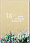 Karnet B6 18 Urodziny eko, kwiaty silver TS131k