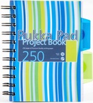 Kołozeszyt A6 250 kartek linia pojedyncza Pukka Project Book Stripes niebieski