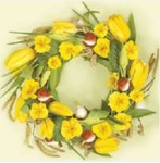 Serwetki Lunch Wiosna Primroses and Tulips in Yellow Wreath SLOG006901 33x33 20szt.op